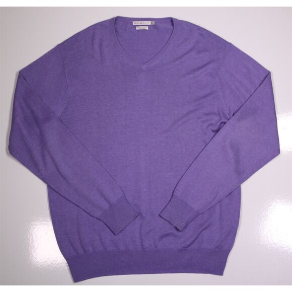 Peter Millar Men's Silk Cashmere Cotton Light Purple Crewneck Sweater XL - Picture 1 of 5
